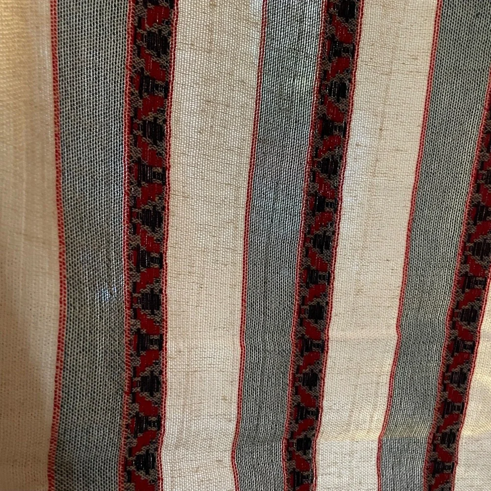 Alliance Merchandising Cotton Silk Striped Wrap Scarf Blue‎ Red Cream Fringe